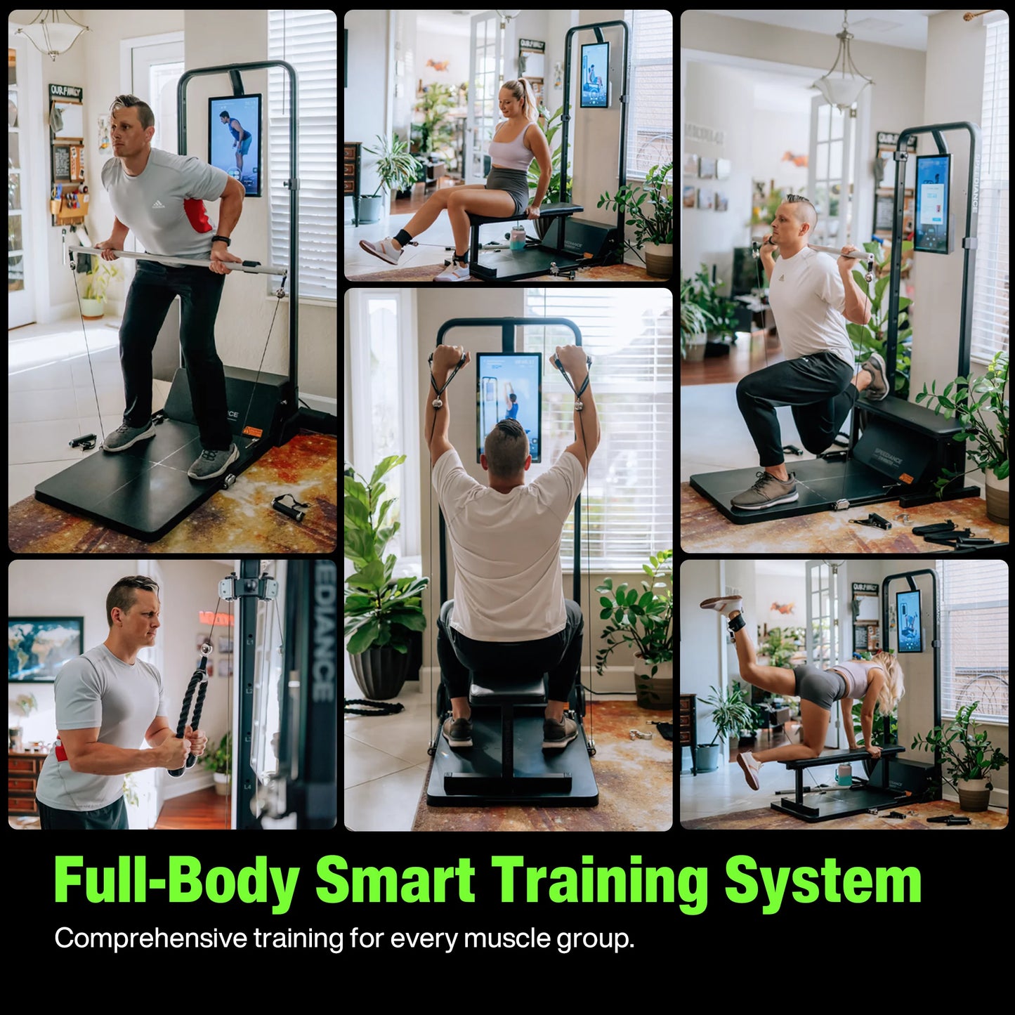 AI Smart Home Gym, All-In-One Digital Weight Workout Machine for Squat, Strength, Cardio, HIIT